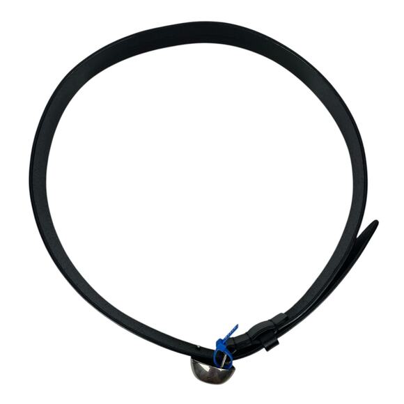 Alexander Mcqueen 3D Skull Black Leather Belt Silver Bucklet Size 90/36 - Picture 4 of 12